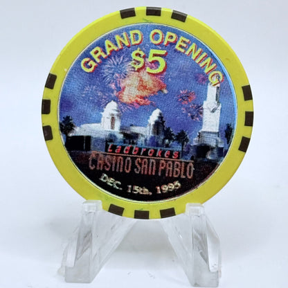 Casino San Pablo San Pablo California 1995 'Grand Opening' LE $5 Casino Chip