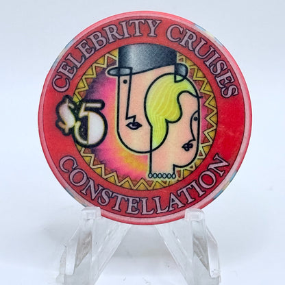 Constellation Celebrity Cruises Wet Chips 2002 'Inaugural Season - Grand Opening' LE $5 Casino Chip