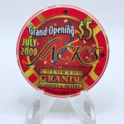 Colorado Grande Casino Cripple Creek Colorado 2009 'Grand Opening' LE $5 Casino Chip