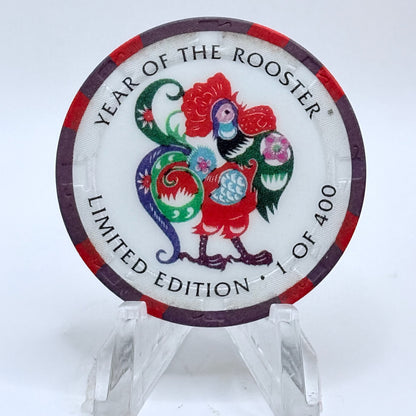 Crystal Park Casino Crystal City California 1996 'Year Of Rooster - Grand Opening' LE $25 Casino Chip