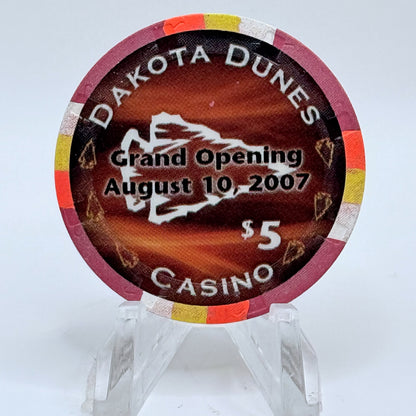 Dakota Dunes Whitecap Saskatchewan 2007 'Grand Opening' LE $5 Casino Chip
