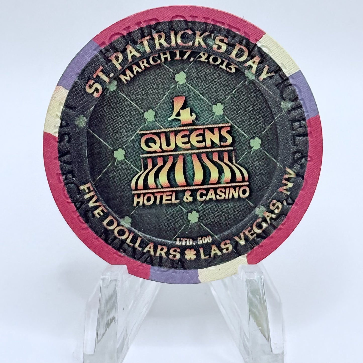 Four Queens Las Vegas Nevada 2013 'St. Patrick's Day' LE $5 Casino Chip D1044