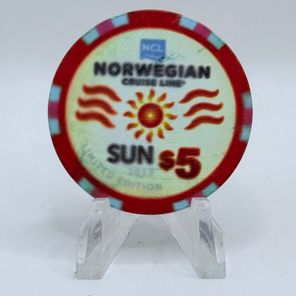 Norwegian Cruise Line Sun 2012 'Sun' LE $5 Casino Chip