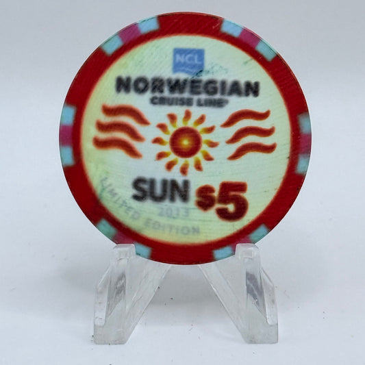 Norwegian Cruise Line Sun 2012 'Sun' LE $5 Casino Chip