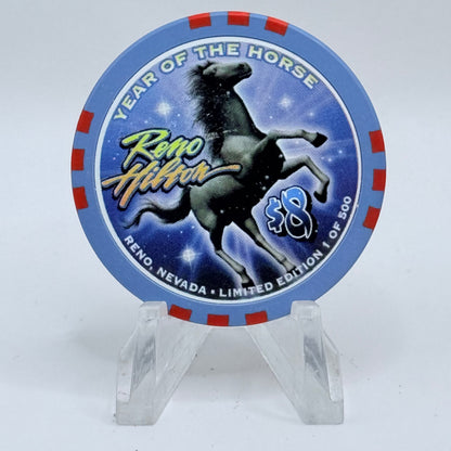 Hilton Resort Reno Nevada 2002 'Year Of The Horse' LE $8 Casino Chip V9028