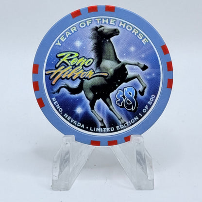 Hilton Resort Reno Nevada 2002 'Year Of The Horse' LE $8 Casino Chip V9028