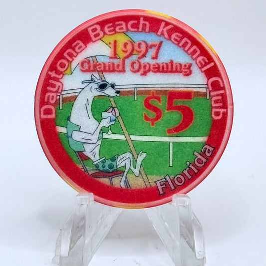 Daytona Beach Kennel Club Daytona Beach Florida 1997 'Grand Opening' LE $5 Casino Chip