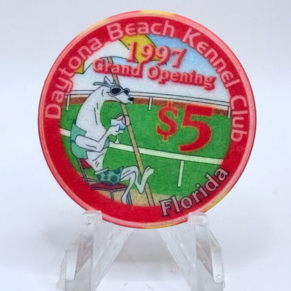 Daytona Beach Kennel Club Daytona Beach Florida 1997 'Grand Opening' LE $5 Casino Chip