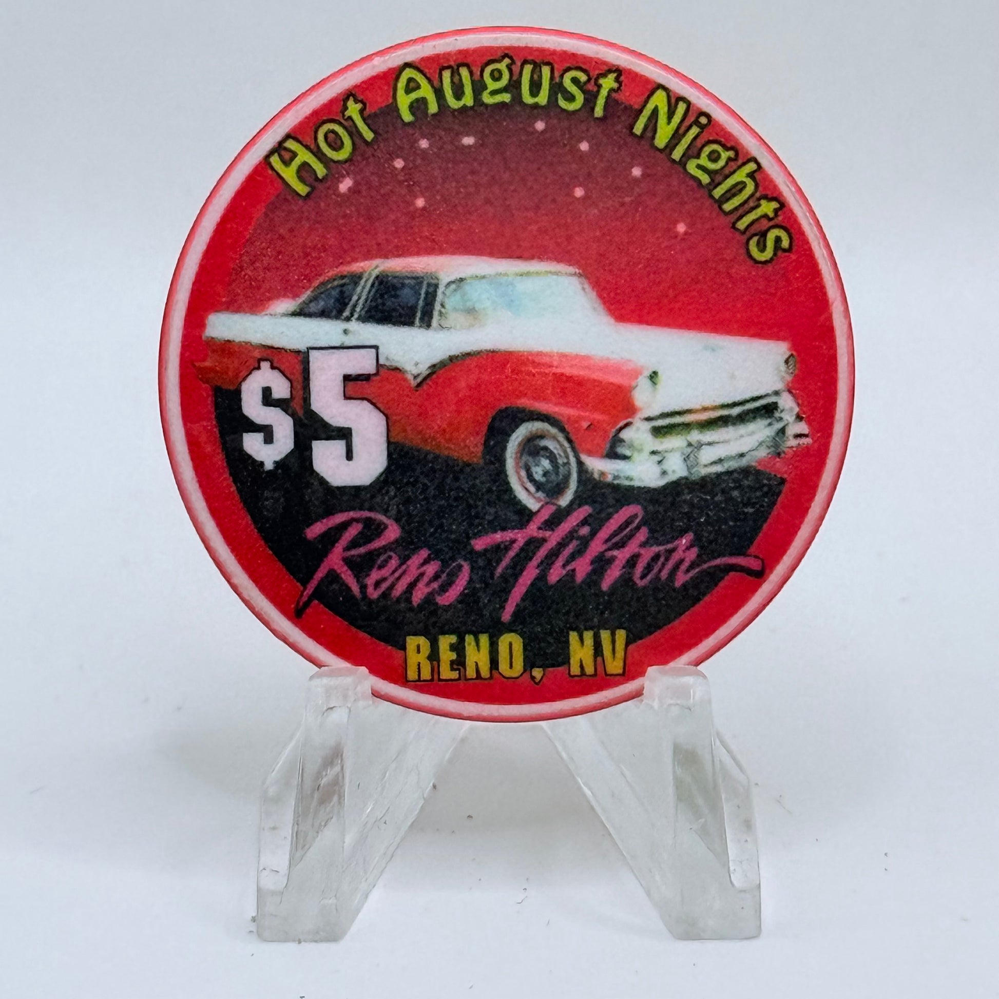 Hilton Resort Reno Nevada 1998 'Hot August Nights' LE $5 Casino Chip V2779