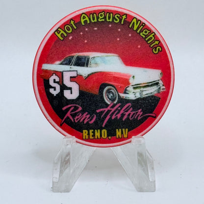Hilton Resort Reno Nevada 1998 'Hot August Nights' LE $5 Casino Chip V2779