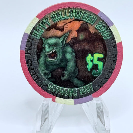 Four Queens Las Vegas Nevada 2008 'Halloween' LE $5 Casino Chip E7944