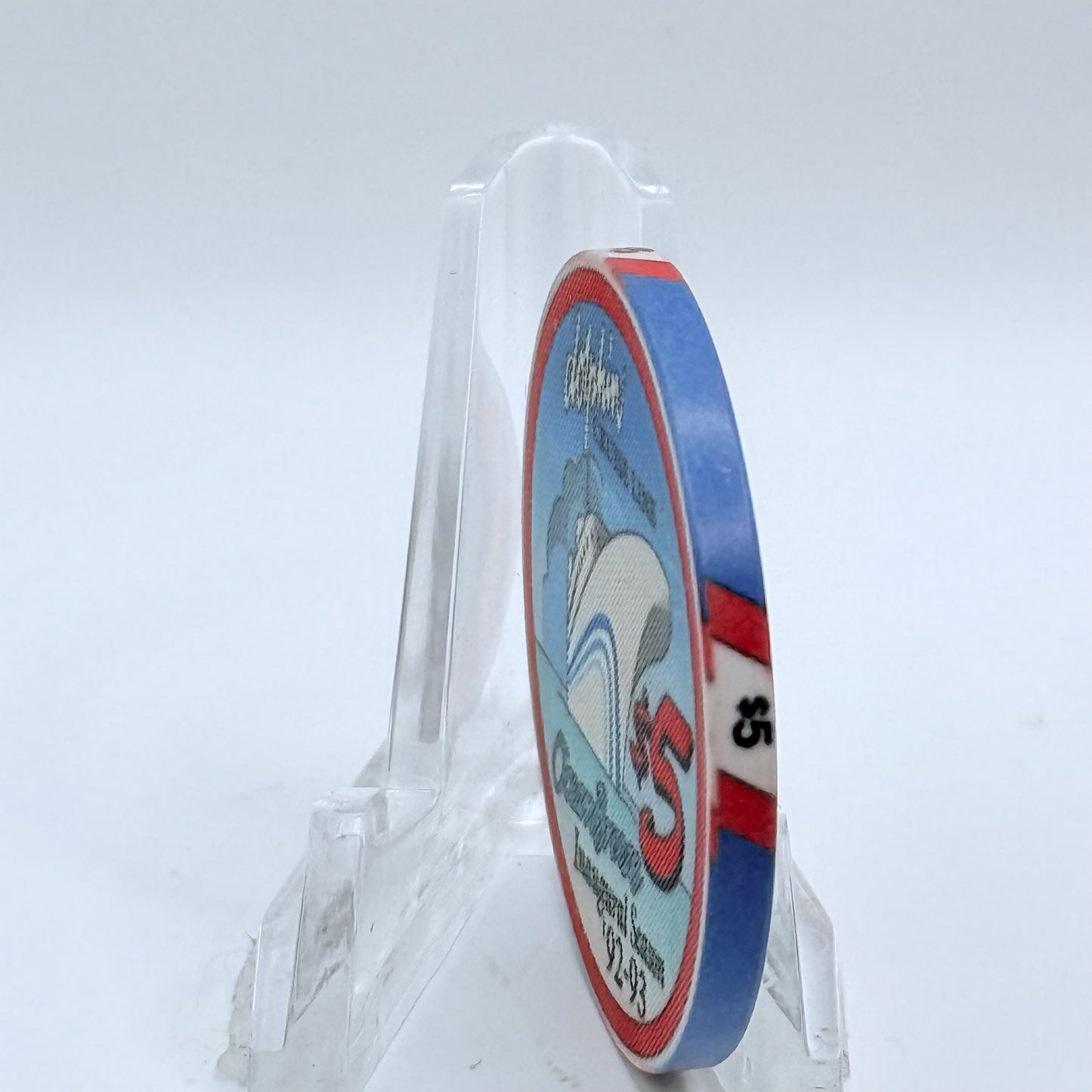 Ocean Breeze 1992 'Grand Opening - Dolphin Cruise Line' Series 1 LE $5 Casino Chip