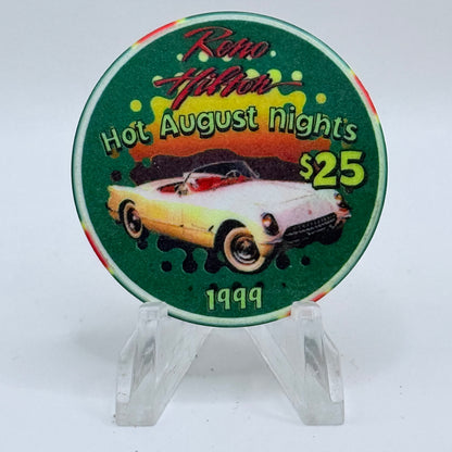 Hilton Resort Reno Nevada 1999 'Hot August Nights' LE $25 Casino Chip V4584