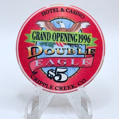 Double Eagle Hotel & Casino Cripple Creek Colorado 1996 'Grand Opening' LE $5 Casino Chip