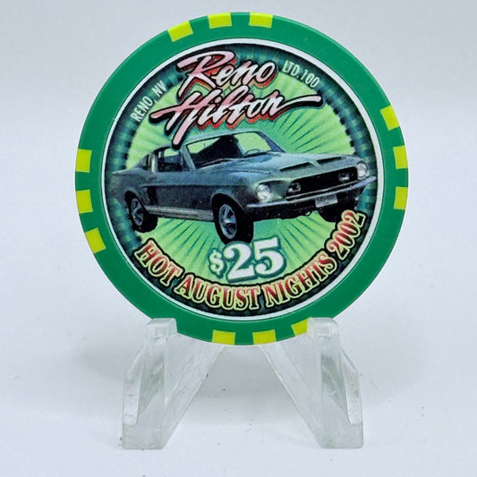 Hilton Resort Reno Nevada 2002 'Hot August Nights' LE $25 Casino Chip E1202