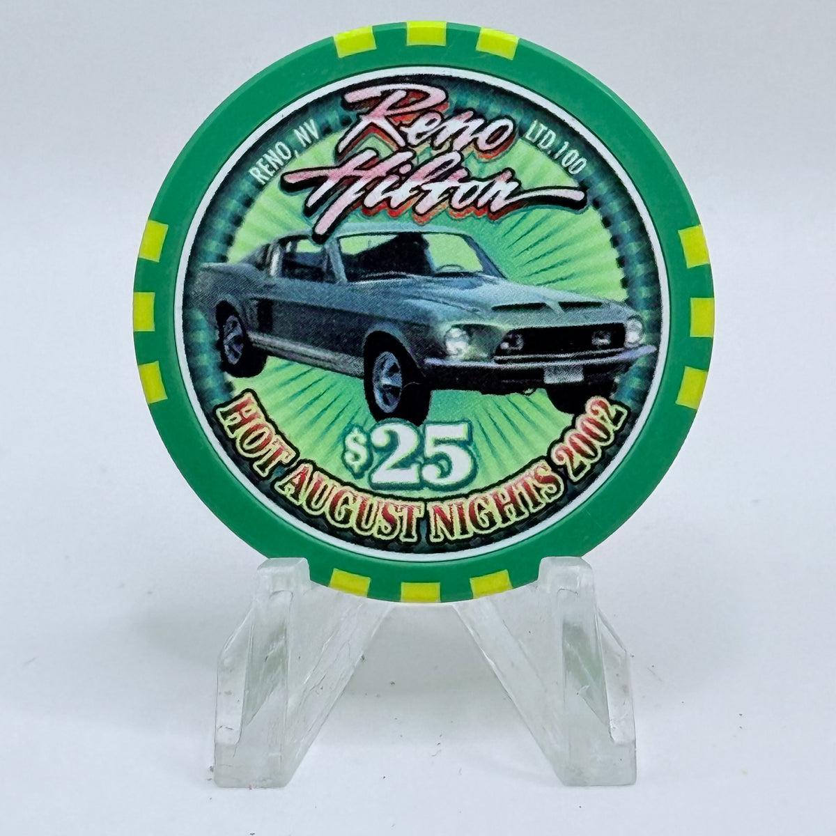 Hilton Resort Reno Nevada 2002 'Hot August Nights' LE $25 Casino Chip E1202