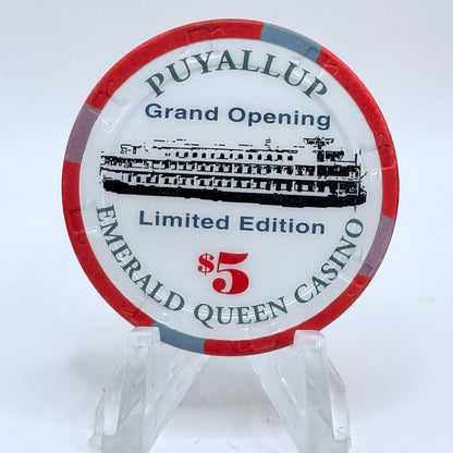 Emerald Queen / EQC Tacoma Washington 'Grand Opening' LE $5 Casino Chip