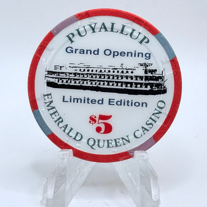 Emerald Queen / EQC Tacoma Washington 'Grand Opening' LE $5 Casino Chip