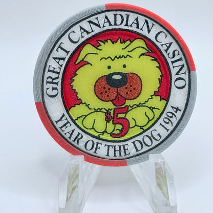 Great Canadian (Casinos) Gaming Corp. Richmond British Columbia 1994 LE $5 Casino Chip