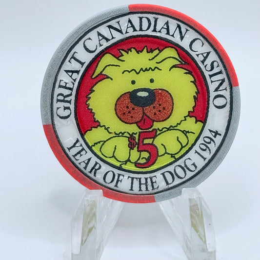 Great Canadian (Casinos) Gaming Corp. Richmond British Columbia 1994 LE $5 Casino Chip