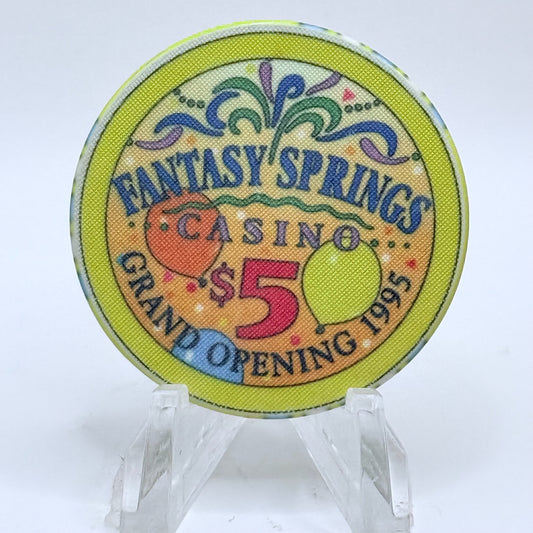 Fantasy Springs Casino Indio California 1995 'Grand Opening' $5 Casino Chip