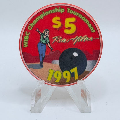Hilton Resort Reno Nevada 1997 'WIBC Championship Tournament' LE $5 Casino Chip N9004