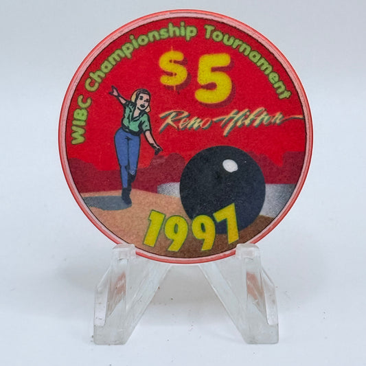Hilton Resort Reno Nevada 1997 'WIBC Championship Tournament' LE $5 Casino Chip N9004