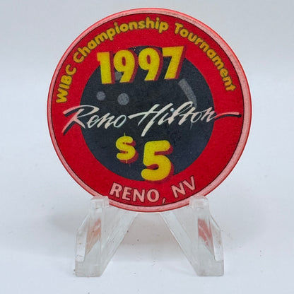 Hilton Resort Reno Nevada 1997 'WIBC Championship Tournament' LE $5 Casino Chip N9004