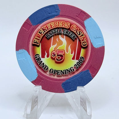 Firekeepers Casino Battle Creek Michigan 2009 'Grand Opening' LE $5 Casino Chip