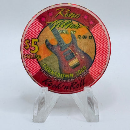 Hilton Resort Reno Nevada 1999 'Rock'n Roll' Series 1 LE $5 Casino Chip V4566