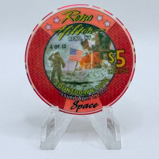 Hilton Resort Reno Nevada 1999 'Space' Series 1 LE $5 Casino Chip V4567