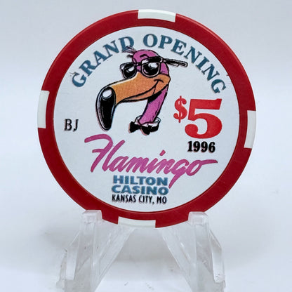 Flamingo (Hilton) Casino Kansas City Missouri 1996 'Grand Opening' LE $5 Casino Chip