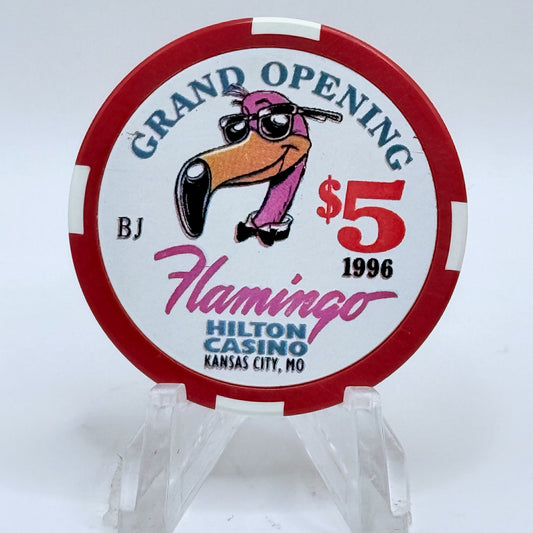 Flamingo (Hilton) Casino Kansas City Missouri 1996 'Grand Opening' LE $5 Casino Chip
