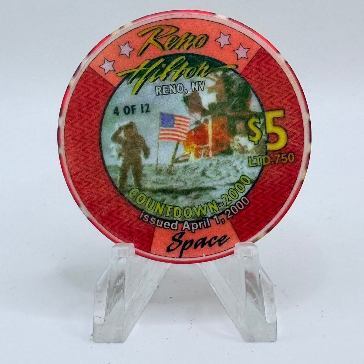 Hilton Resort Reno Nevada 1999 'Space' Series 1 LE $5 Casino Chip V4567