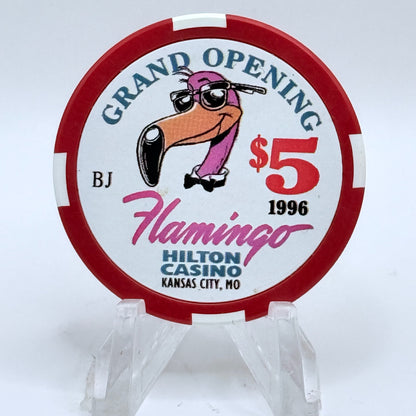 Flamingo (Hilton) Casino Kansas City Missouri 1996 'Grand Opening' LE $5 Casino Chip