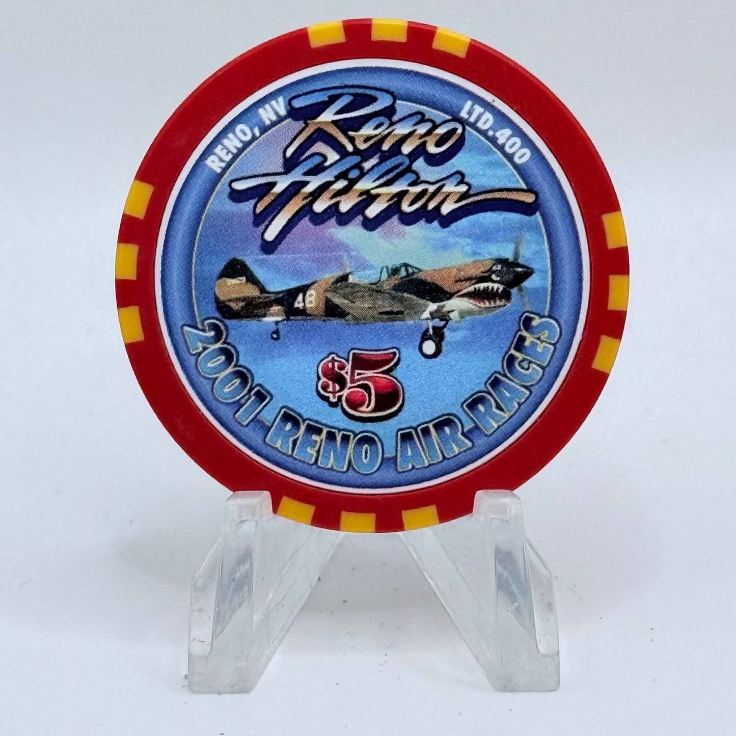 Hilton Resort Reno Nevada 2001 'Reno Air Races' LE $5 Casino Chip V9025