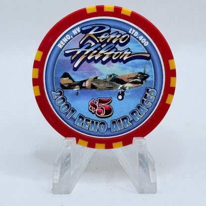 Hilton Resort Reno Nevada 2001 'Reno Air Races' LE $5 Casino Chip V9025