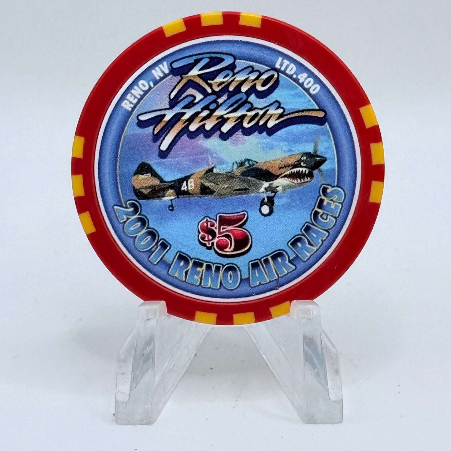 Hilton Resort Reno Nevada 2001 'Reno Air Races' LE $5 Casino Chip V9025