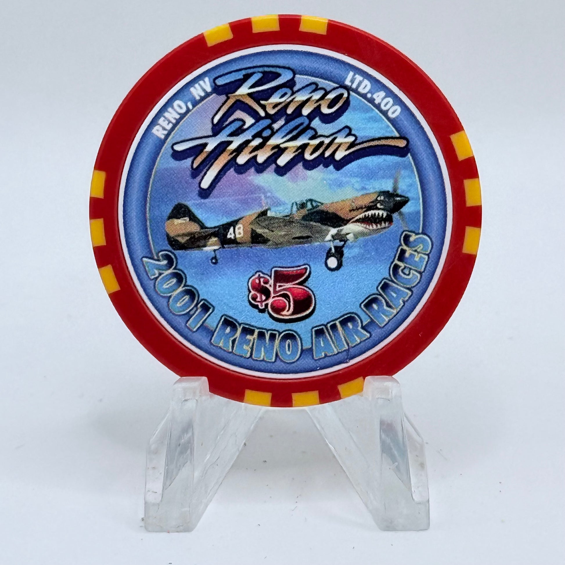 Hilton Resort Reno Nevada 2001 'Reno Air Races' LE $5 Casino Chip V9025