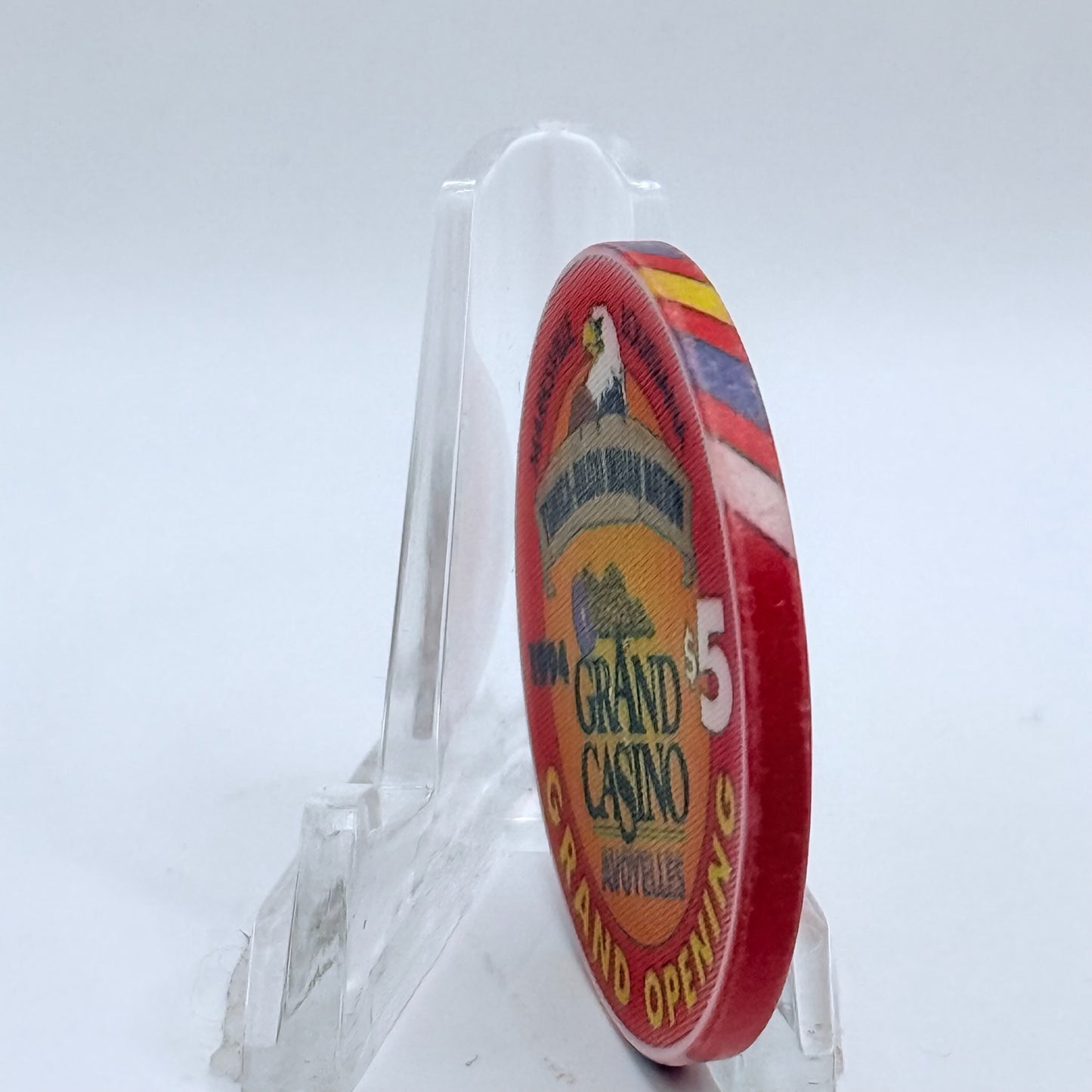 Grand Casino Avoyelles Marksville Louisiana 1994 'Grand Opening' LE $5 Casino Chip