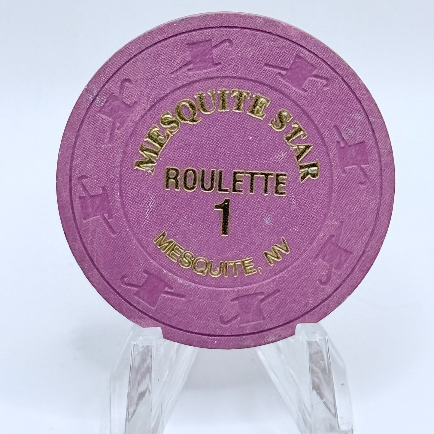 Mesquite Star Mesquite Nevada 1998 Series 2 Roulette Purple Casino Chip E9455