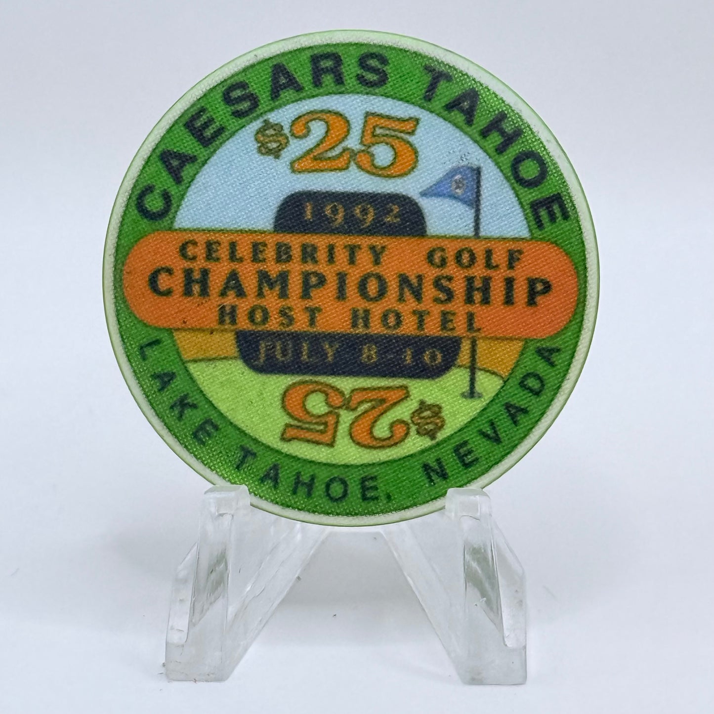 Caesars Tahoe Lake Tahoe Nevada 1992 'Celebrity Golf Championship' LE $25 Casino Chip N0583