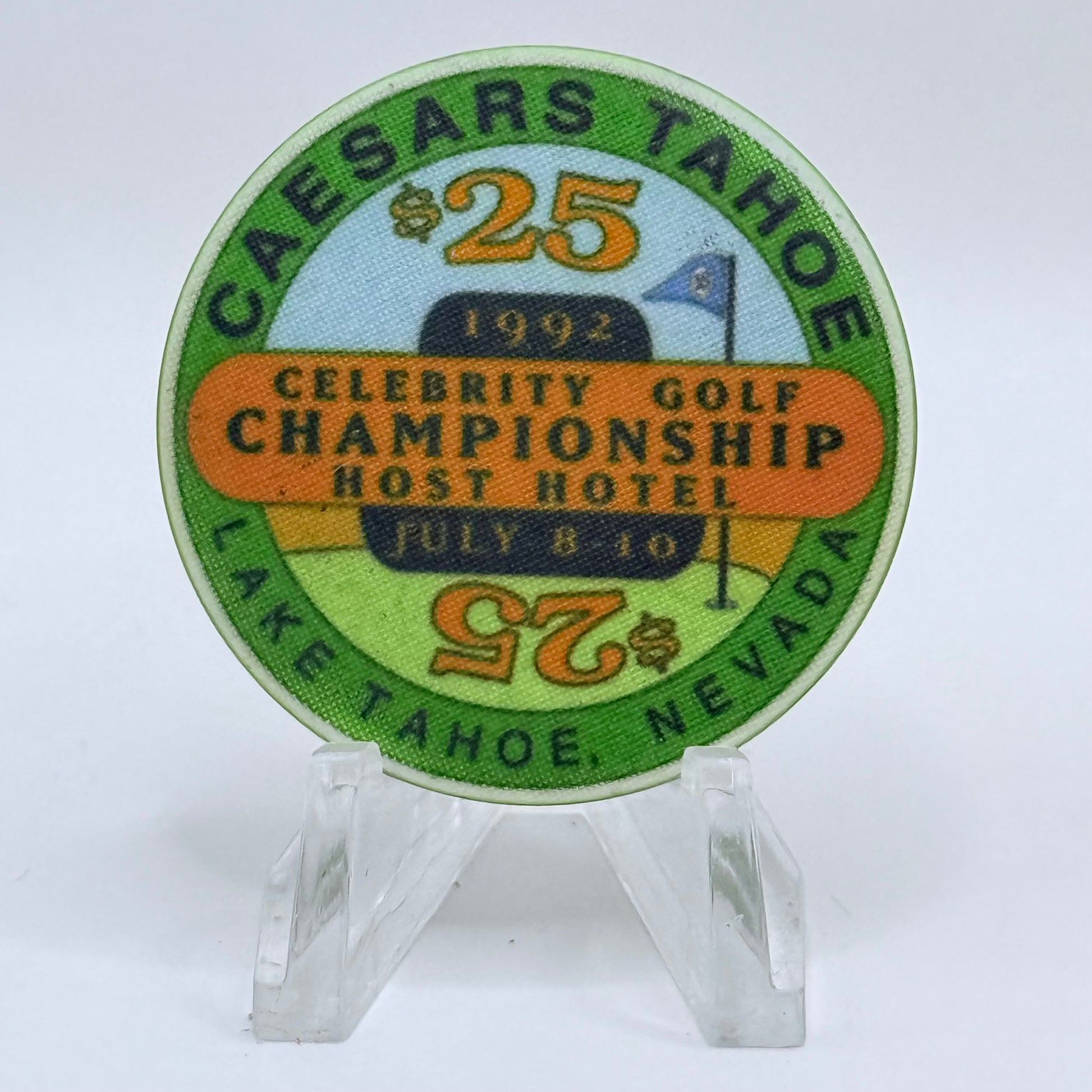 Caesars Tahoe Lake Tahoe Nevada 1992 'Celebrity Golf Championship' LE $25 Casino Chip N0583