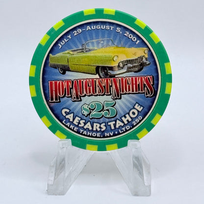 Caesars Tahoe Lake Tahoe Nevada 2001 'Hot August Nights' LE $25 Casino Chip V6771