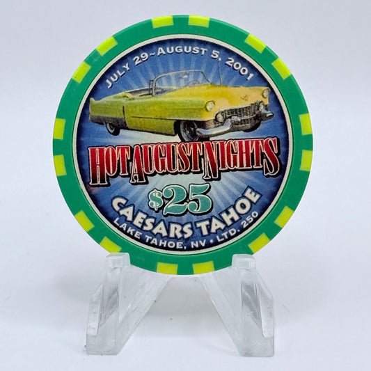 Caesars Tahoe Lake Tahoe Nevada 2001 'Hot August Nights' LE $25 Casino Chip V6771