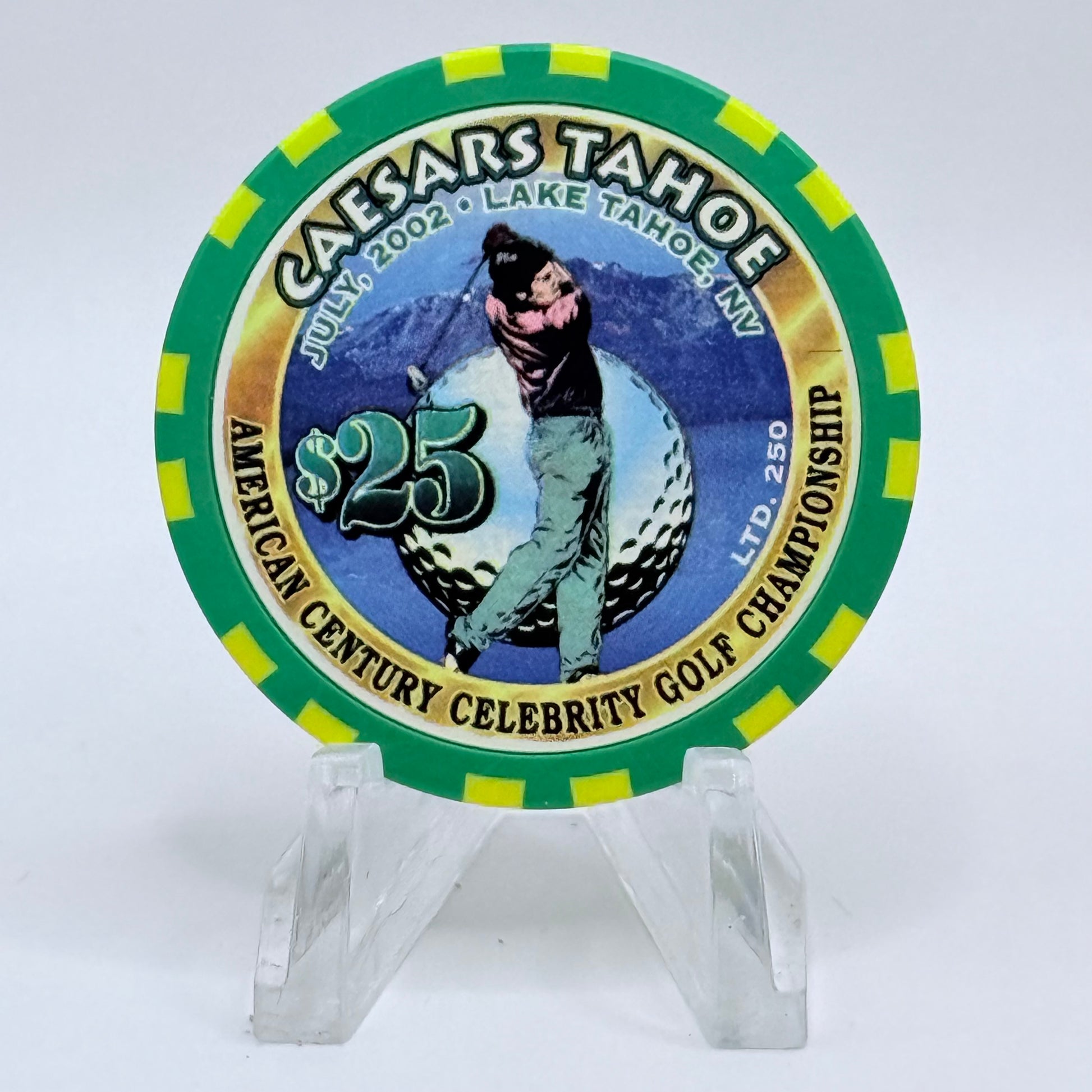 Caesars Tahoe Lake Tahoe Nevada 2002 'American Century Celebrity Golf Championship' LE $25 Casino Chip E0149