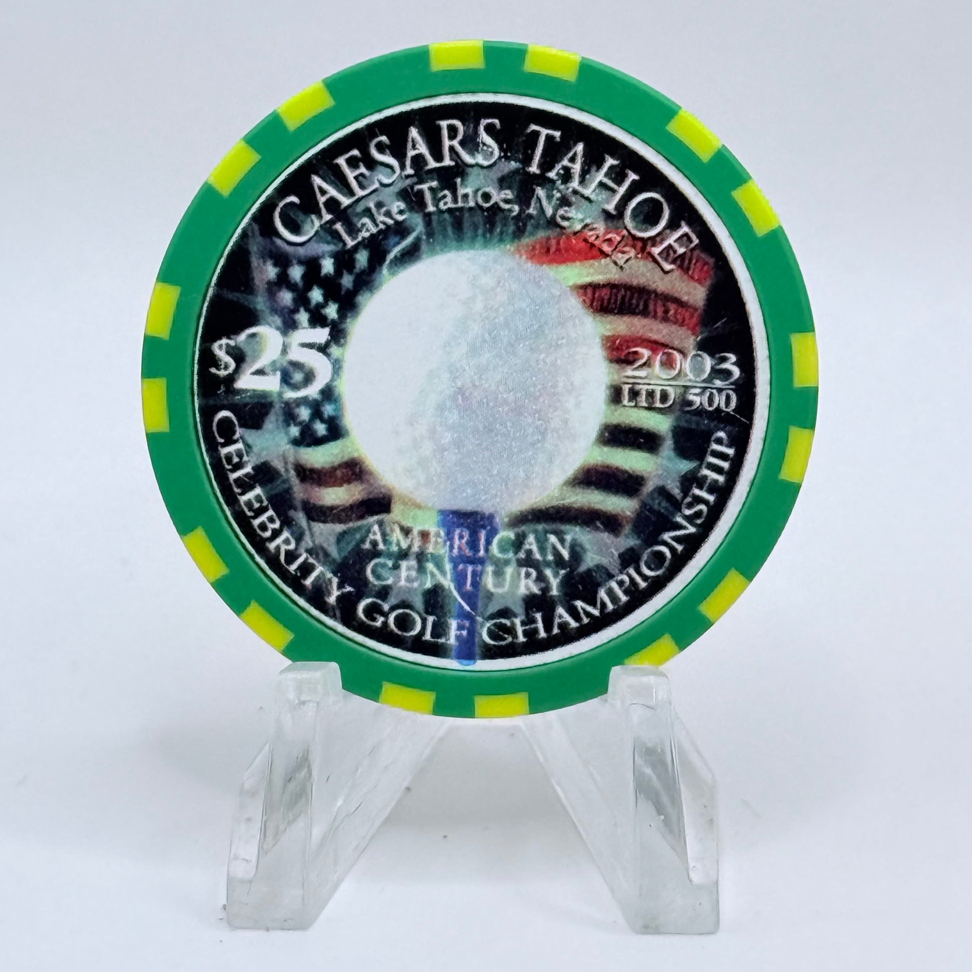 Caesars Tahoe Lake Tahoe Nevada 2003 'American Century Celebrity Golf Championship' LE $25 Casino Chip E0150