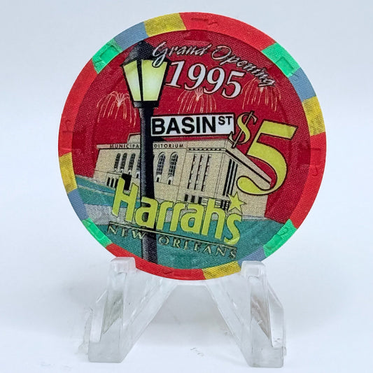 Harrah's - New Orleans New Orleans Louisiana 1995 'Grand Opening' LE $5 Casino Chip