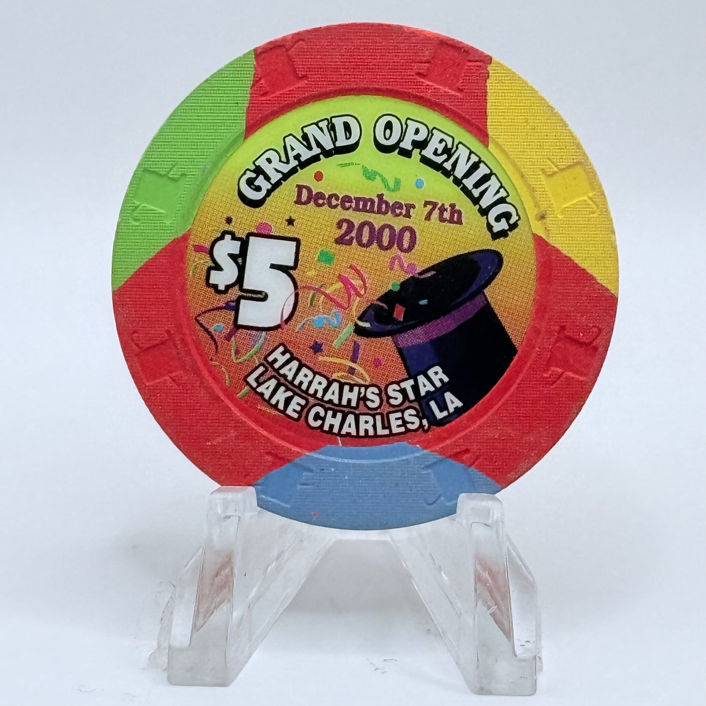 Harrah's Star Lake Charles Louisiana 2000 'Grand Opening' LE $5 Casino Chip