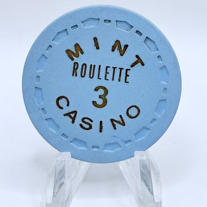 Mint Las Vegas Nevada 1967 Series 203 Roulette Lt Blue Casino Chip N1923